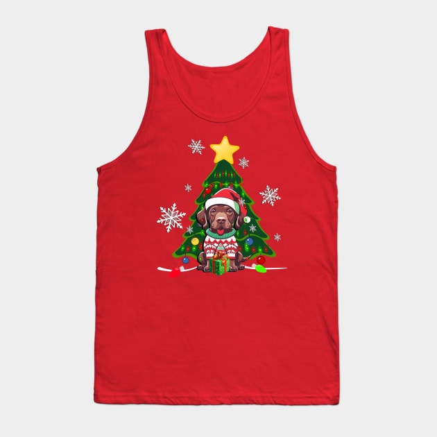 Christmas Dog Lover Cute Chocolate Labrador Tank Top by tamdevo1